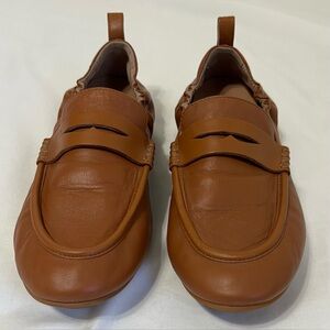 FitFlop Cognac Brown Penny Loafer Flats Dynamicushion Comfort US 10 EU 42